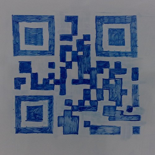 My hand drawn QR code on a whiteboard It does scan with a … Flickr