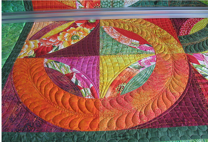 Closeup of Phyllis quilt A closeup while on the quilting f… Flickr