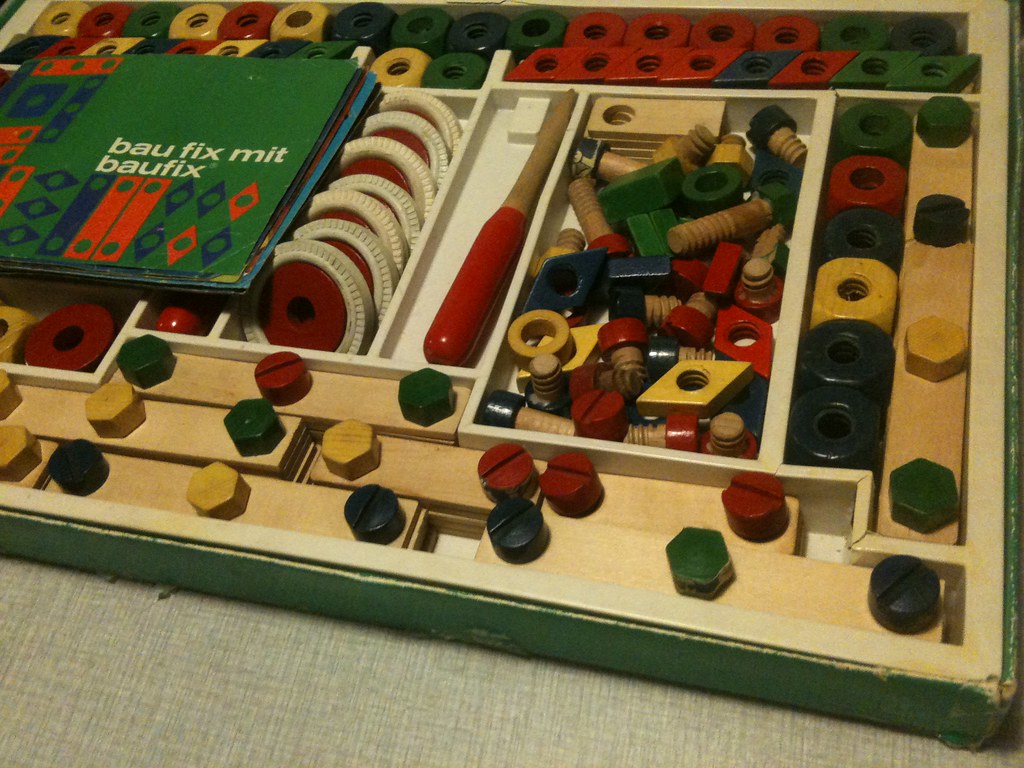 Baufix, vintage wooden construction set 2 Bau fix mit Bauf… Flickr