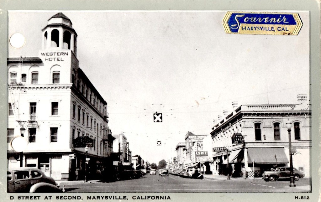 Marysville CA 10, D Street at Second St., 1940s The Weste… Flickr