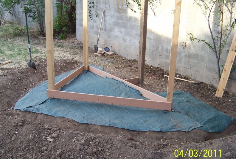 Drain field for outdoor shower Trex containment boards bac… Flickr