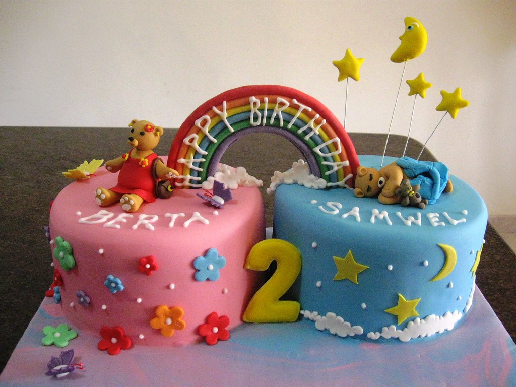 twin cake Twin cake for two twins a boy and a girl Marvic Attard
