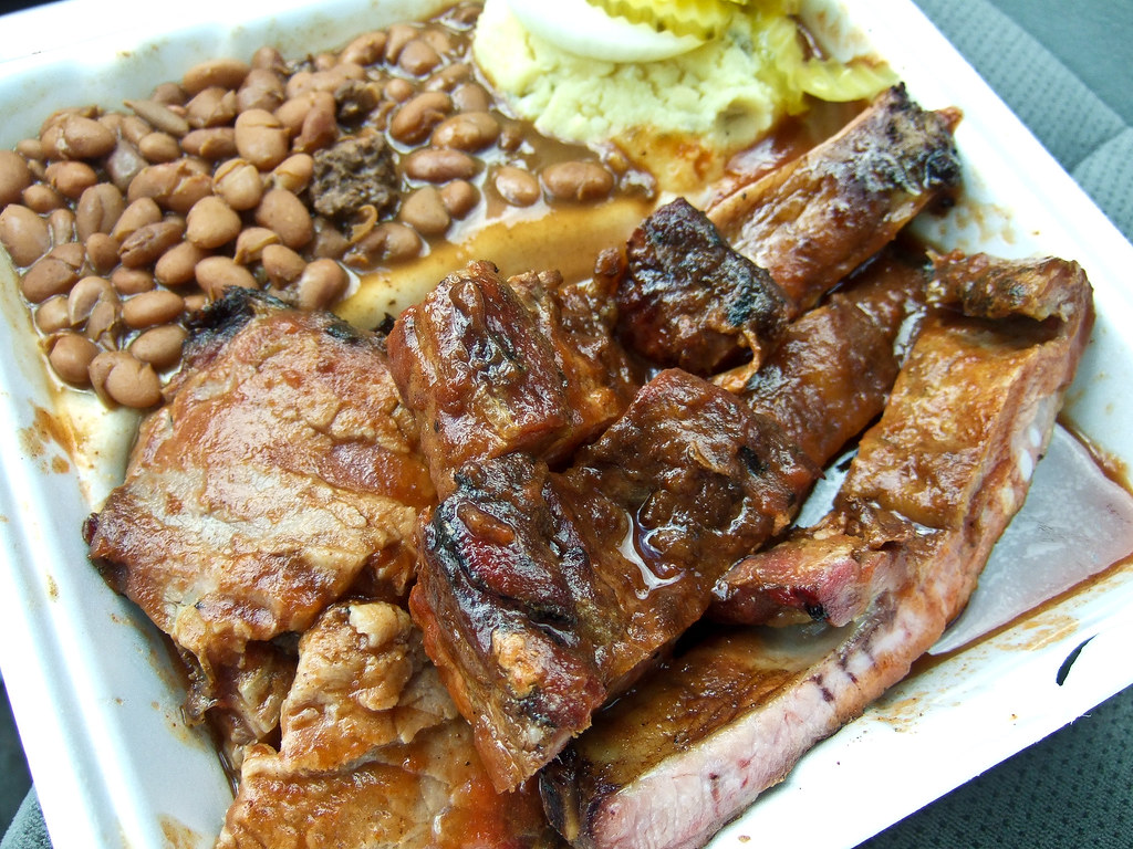 Two Meat Plate at Byron's Gourmet BBQ Houston Foodie Flickr