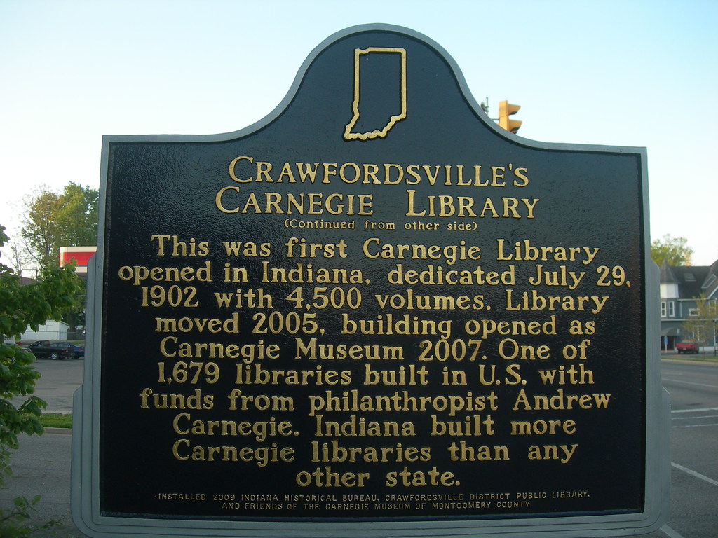 Crawfordsville Carnegie Library Marker Crawfordsville, Ind… Flickr