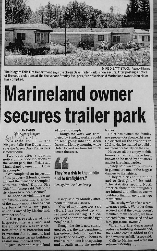 MARINELAND OWNER SECURES TRAILER PARK Marineland In Depth News