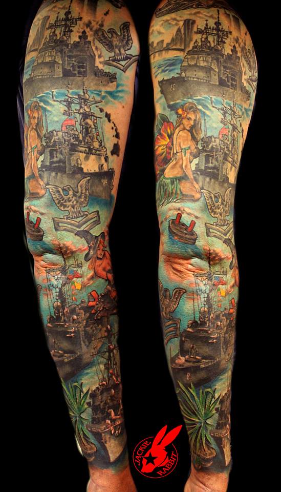 Navy Ship Sleeve Tattoo by Jackie Rabbit Custom Tattoo by … Flickr