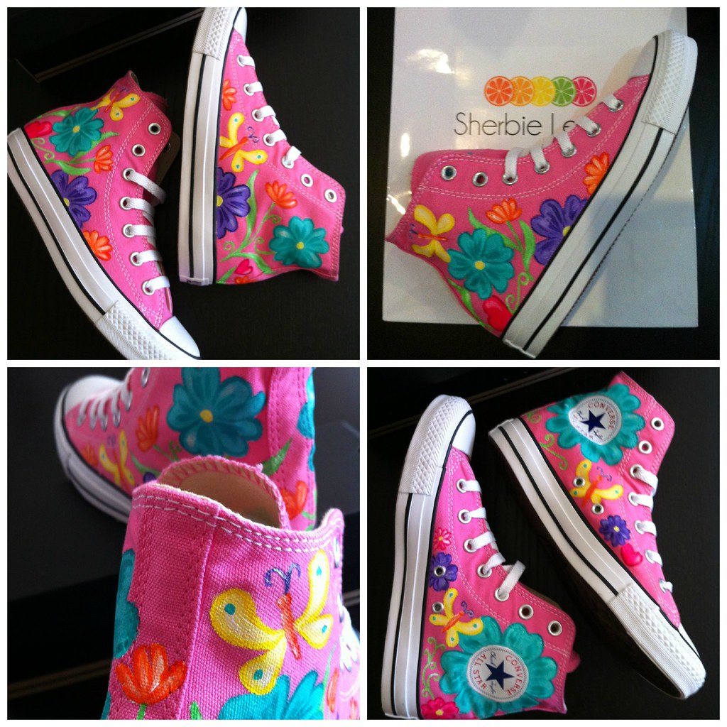 pink flower converse custom pink converse at www.facebook.… Flickr