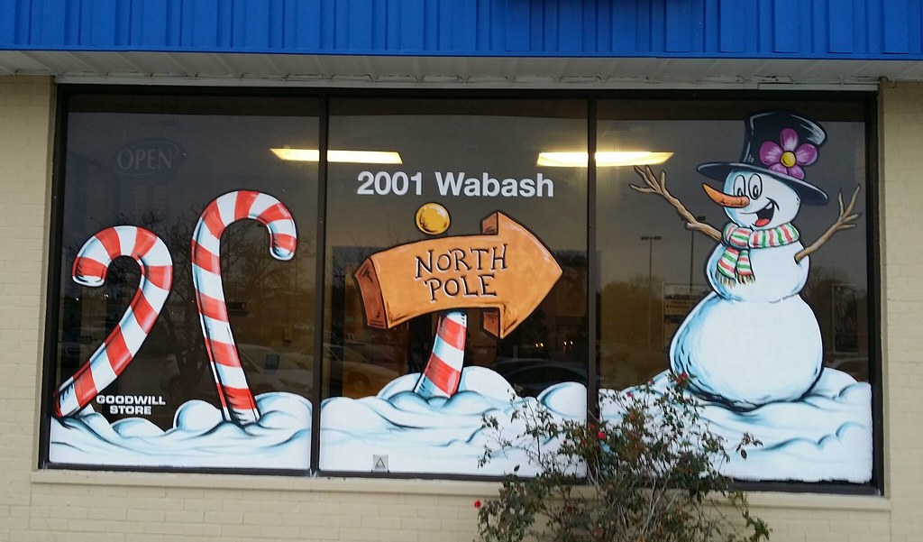 Holiday Window Painting Goodwill Industries Free Sky Studios
