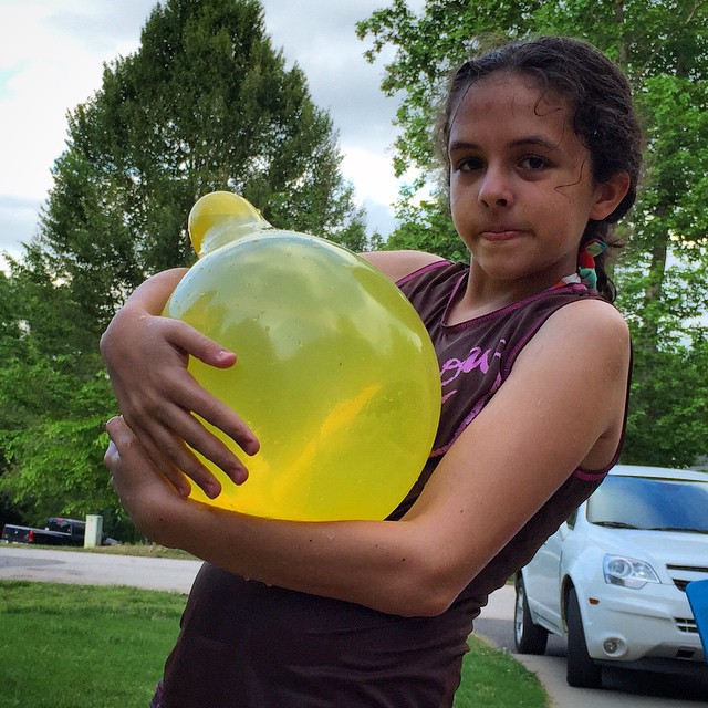 Yes, that is a huge water balloon. No, Hannah didn't get m… Flickr