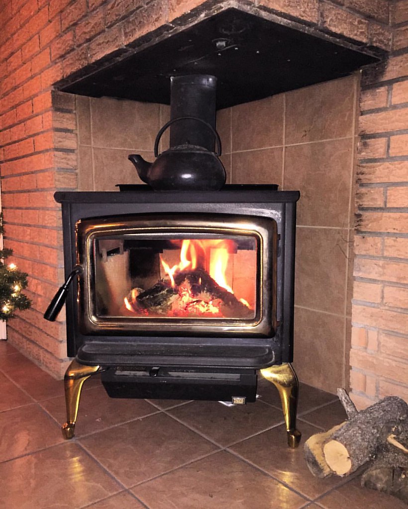 Wood stove and Albuquerque's first snow of the season. Flickr