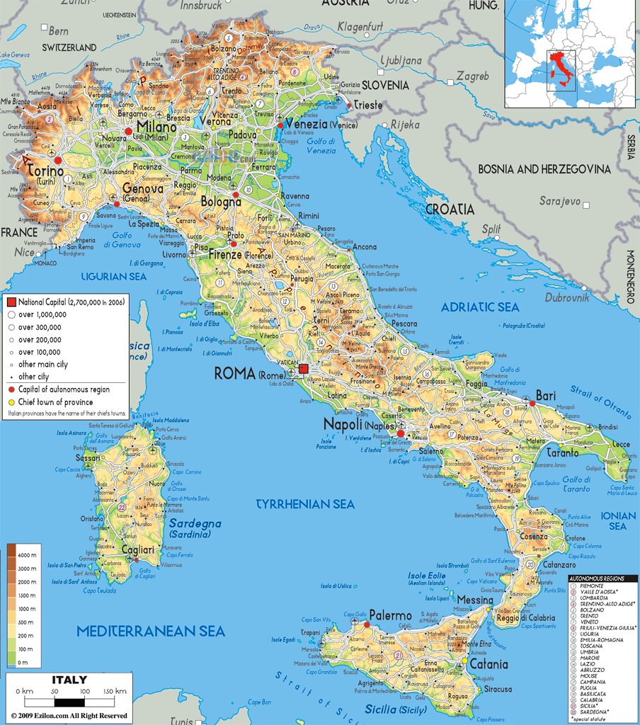 Map of Italy, Undated The major cities and areas of italy … Flickr