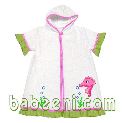 Baby clothes Light green ruffle bathrobe with seahorses … Flickr