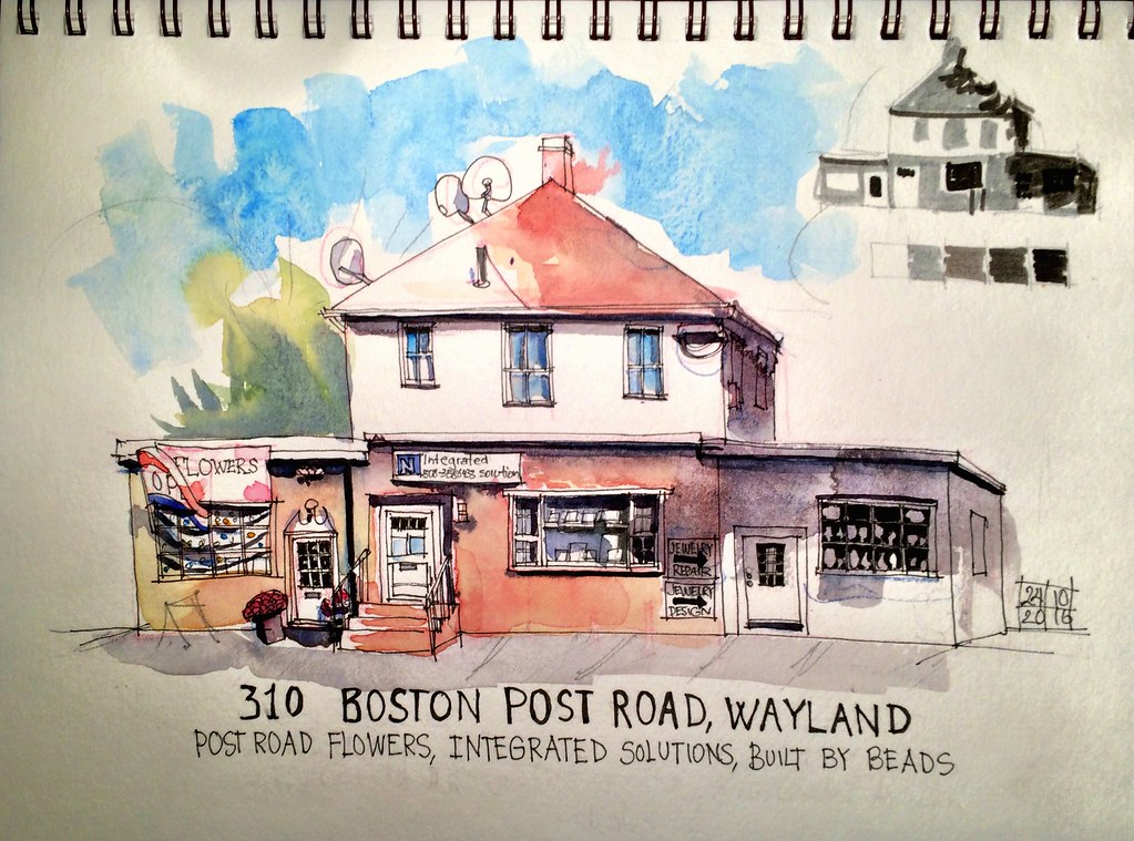 310 Boston Post Road, Wayland MA Quick sketch of a sunny b… Flickr