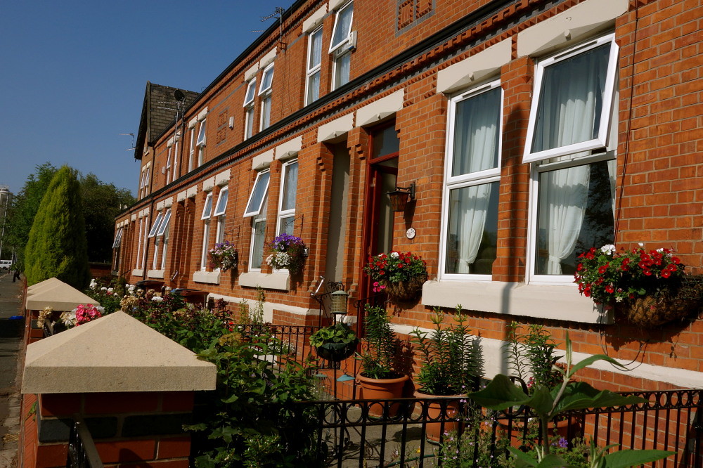 Front gardens on Barnhill Street in Moss Side, Manchester Flickr