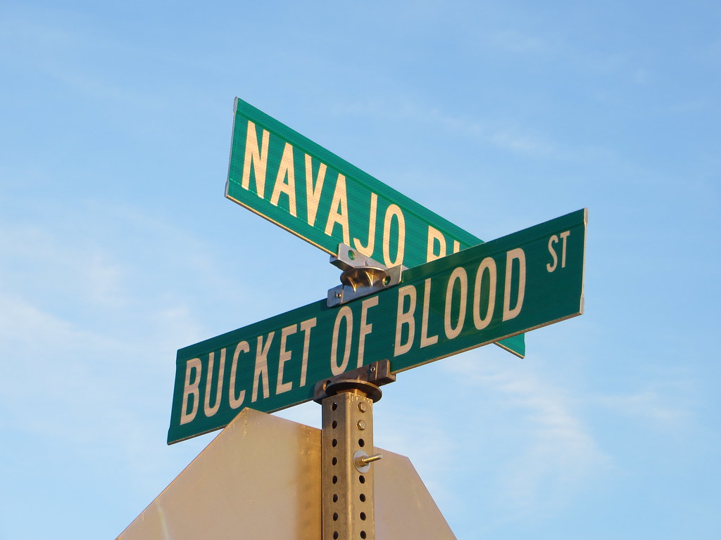 "Bucket of Blood" Street Sign Holbrook AZ Lance Taylor Flickr