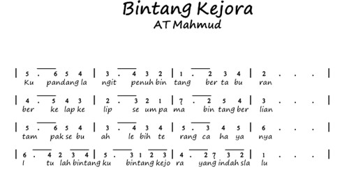 not angka pianika lagu bintang kejora ak11al Flickr