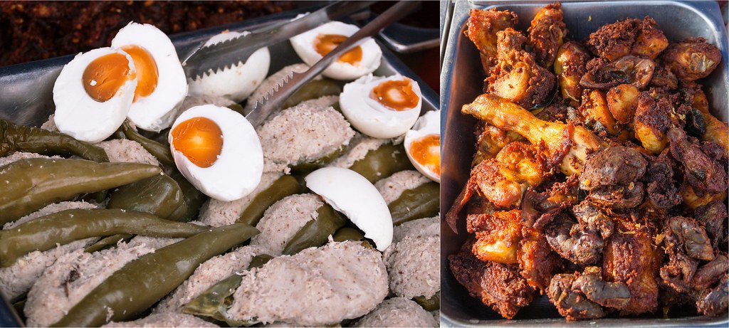 telur masin ayam goreng Salted egg, stuffed green chilli a… Flickr