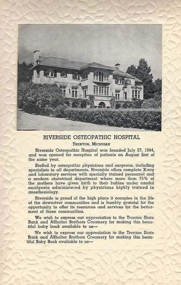 TRENTON Riverside Hospital commemorative (1960s?) Flickr