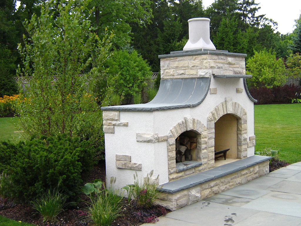 Stucco And Stone Outdoor Fireplace Fireplace Guide by Linda