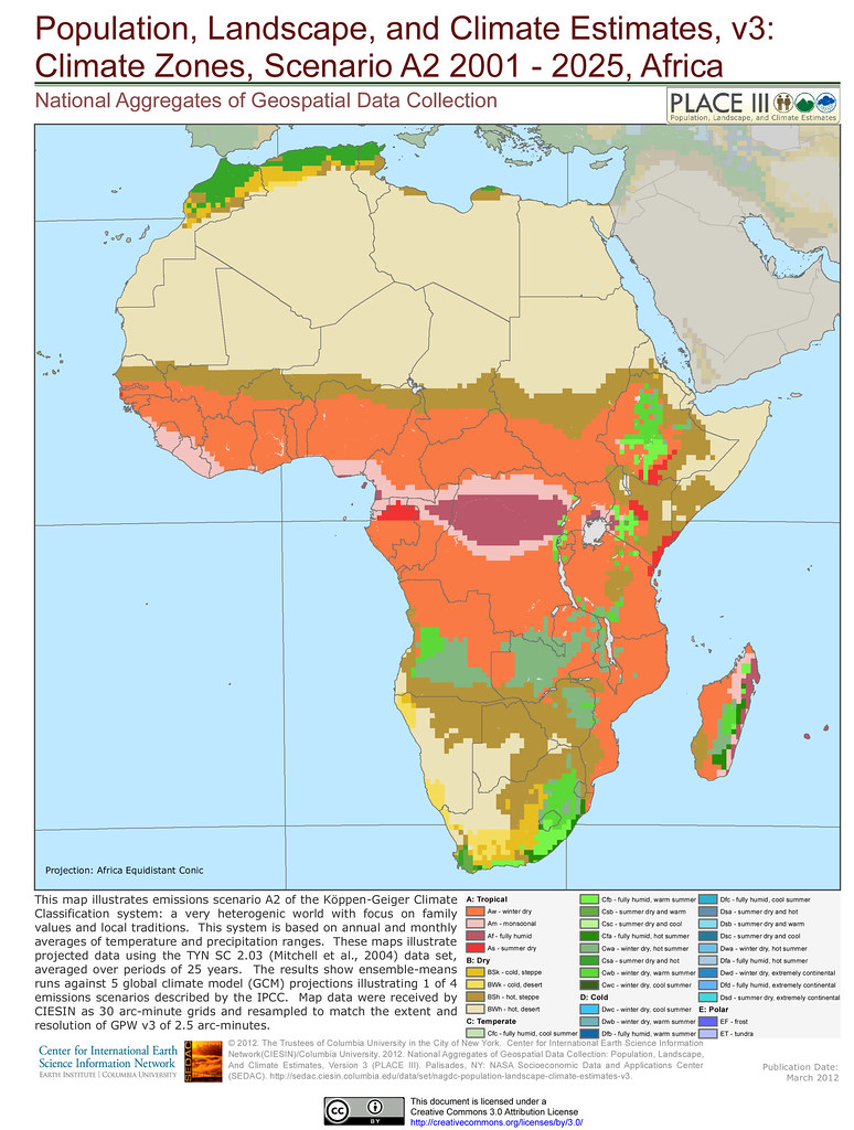 Climate Map Of Africa Climate Zones, Scenario A2 2001 - 2025, Africa | This Map Il… | Flickr