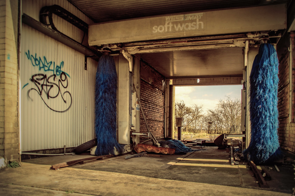 Down at the car wash II Abandoned car wash on the A64 betw… Flickr