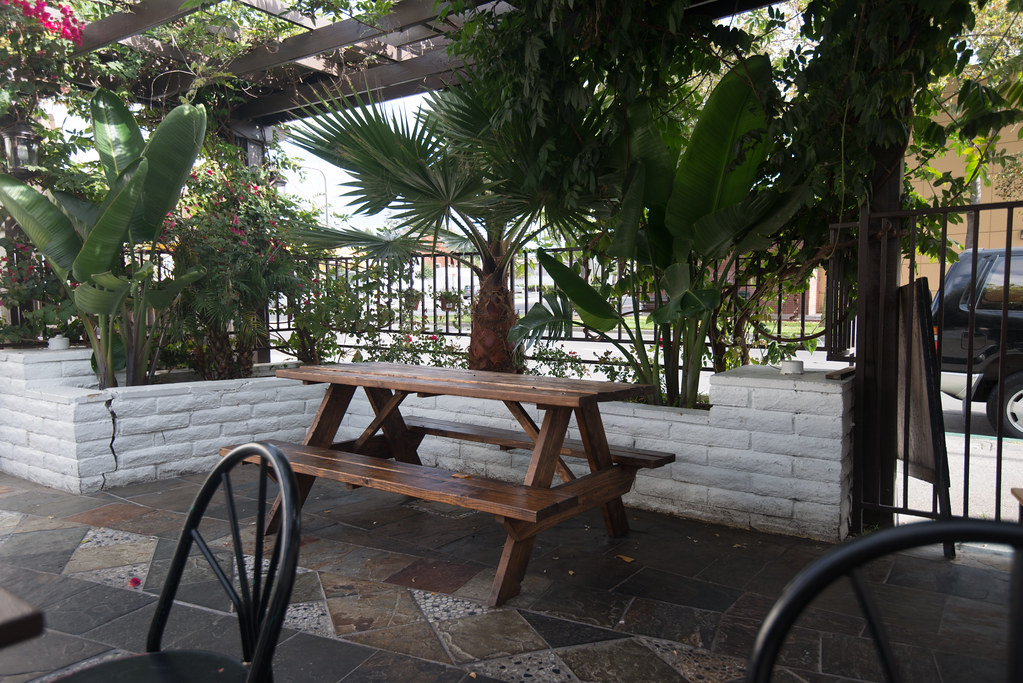 Outdoor seating area at La Mission Mexican Grill in Berkel… Flickr