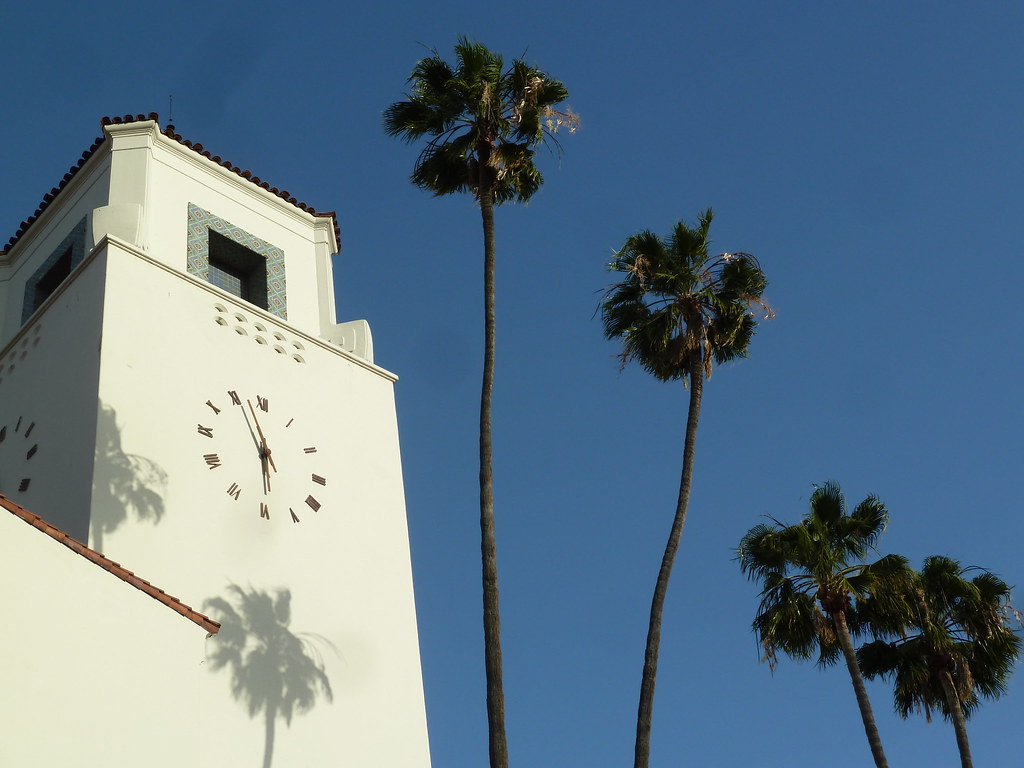 Union Station clock tower in Los Angeles, California Flickr