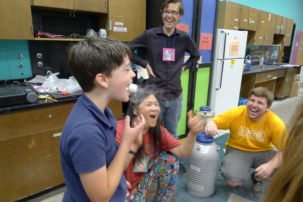 Liquid nitrogen frozen marshmallow at crime science camp Flickr