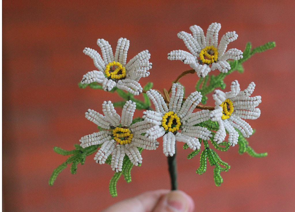 vintage beaded flowers daisy bouquet moxiegirl Flickr