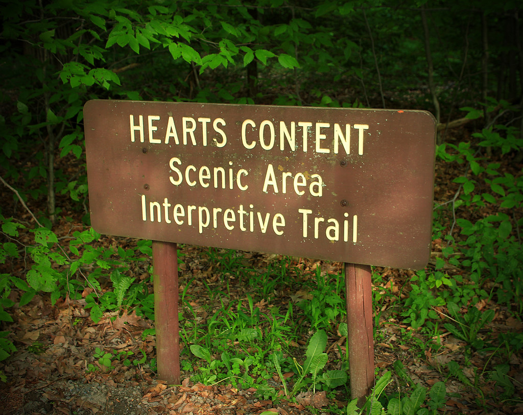 Hearts Content Scenic Area (2) Trail sign, Warren County, … Flickr