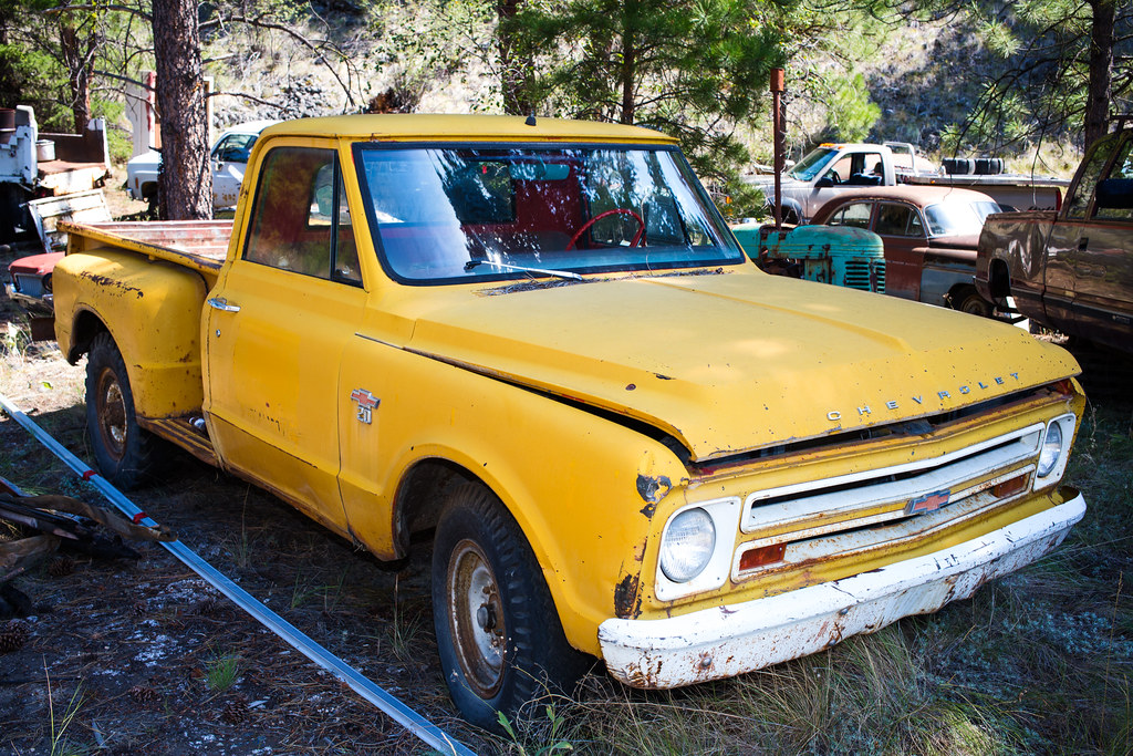 Old yellow Chevrolet truck. Mark Klotz Flickr