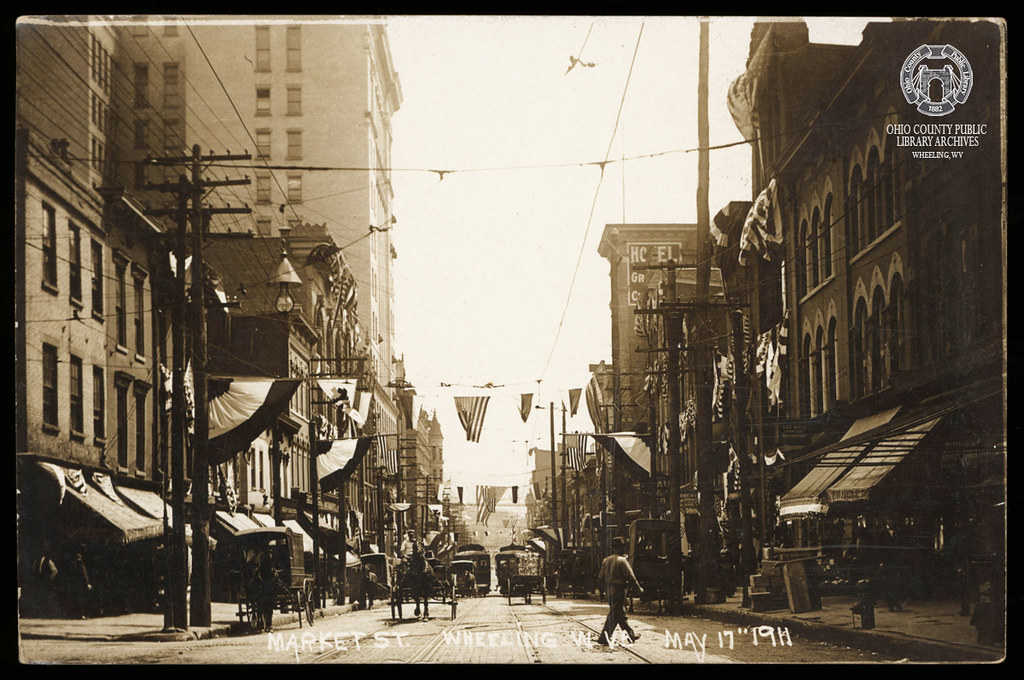 Real Photo Postcard Market Street, May 17, 1911 from th… Flickr