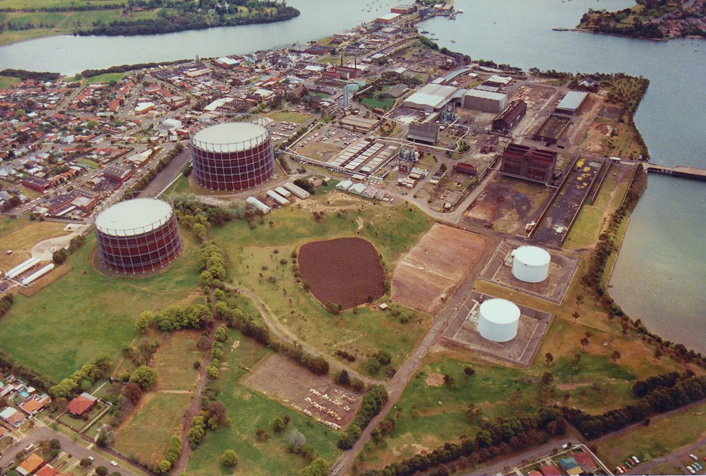 AGL Mortlake Gas Works Sydney aerial photo c1985 Flickr