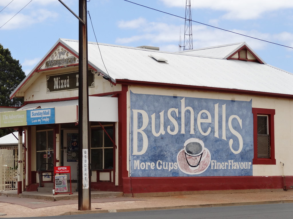 Port Pirie Risdon deli with advertsing on wall for Bushell… Flickr