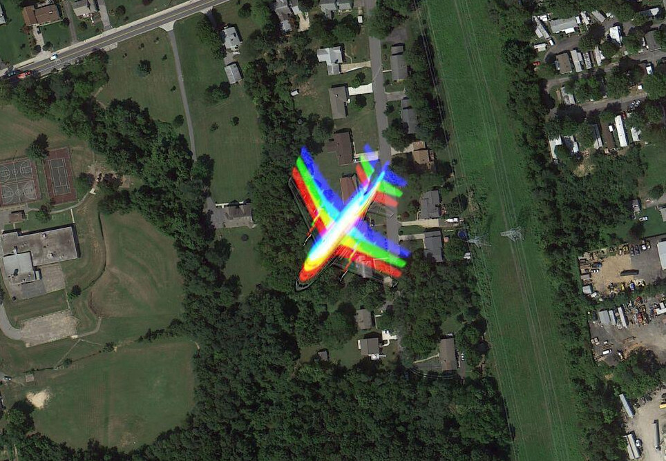 Rainbow Plane Baltimore 39.218500°, 76.632650°, 30/8/201… STML