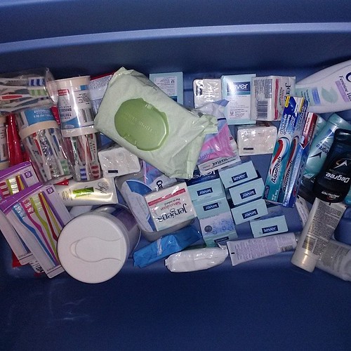 The donations for the hygiene supplies to give out for Sat… Flickr