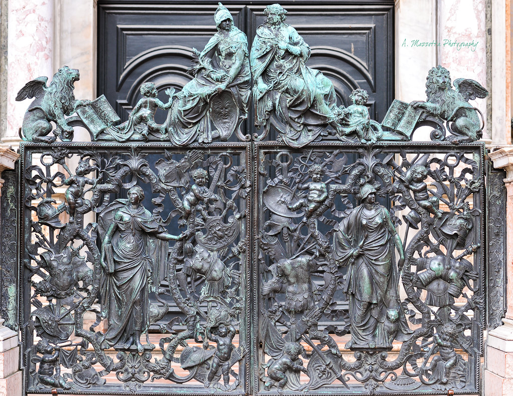 The Ornate Bronze Gates to the Loggetta In 1742 sculptor A… Flickr