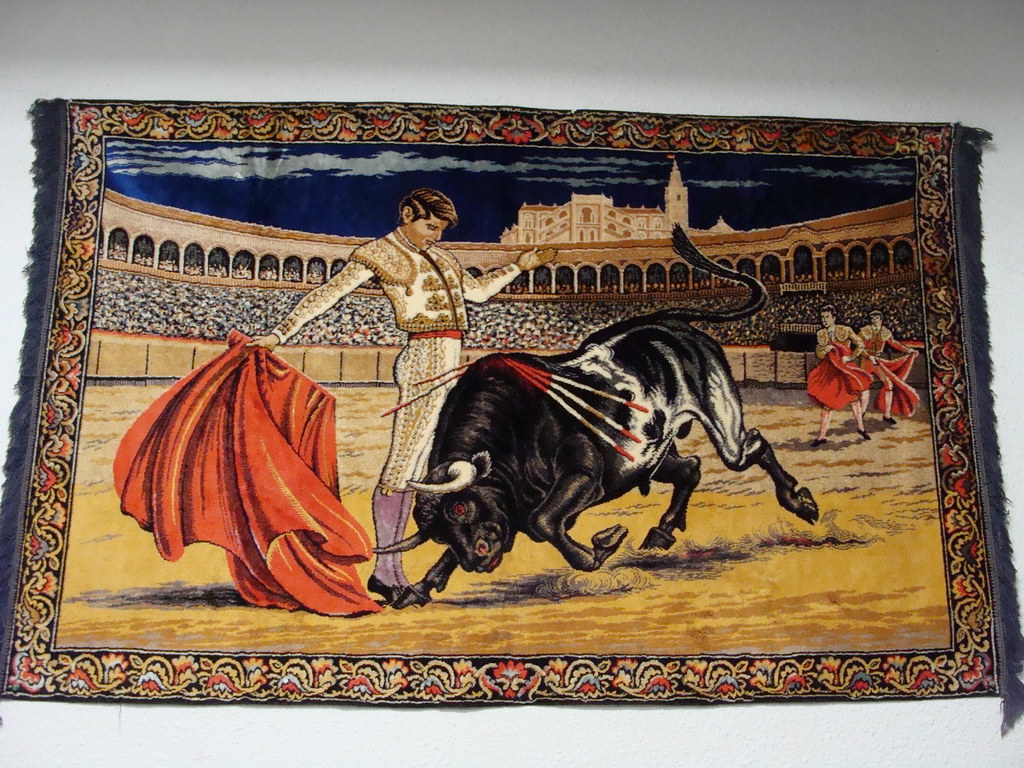 Ole Tacky Tapestry at an art exhibition on the Drive knightbefore