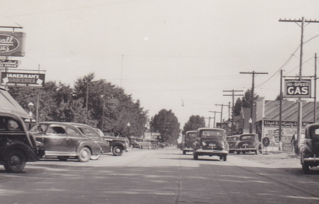 NE Oscoda MI RPPC c.1940s BUSY Downtown Stores & Businesse… Flickr