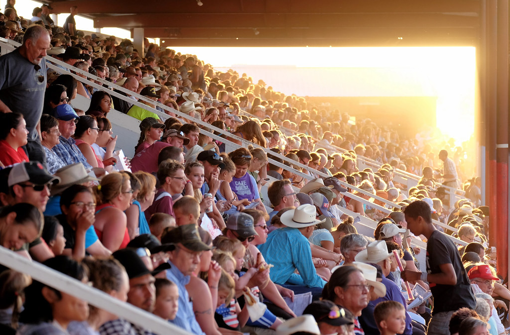 Spectators and sunset at the Mobridge 4th of July rodeo Flickr
