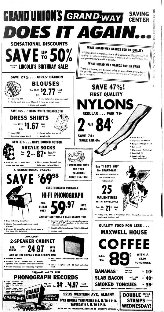 grandway store western ave 1958 albany ny 1950s AlbanyGroup Archive
