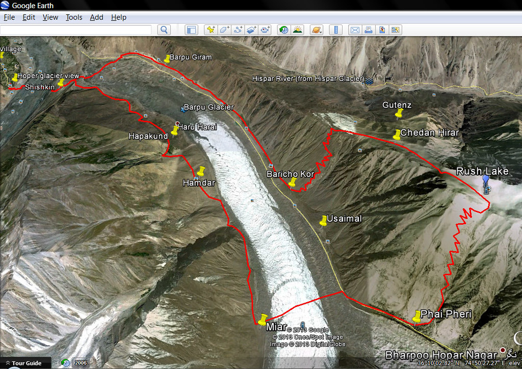 Rush Lake Trek Map Mobeen Mazhar Flickr