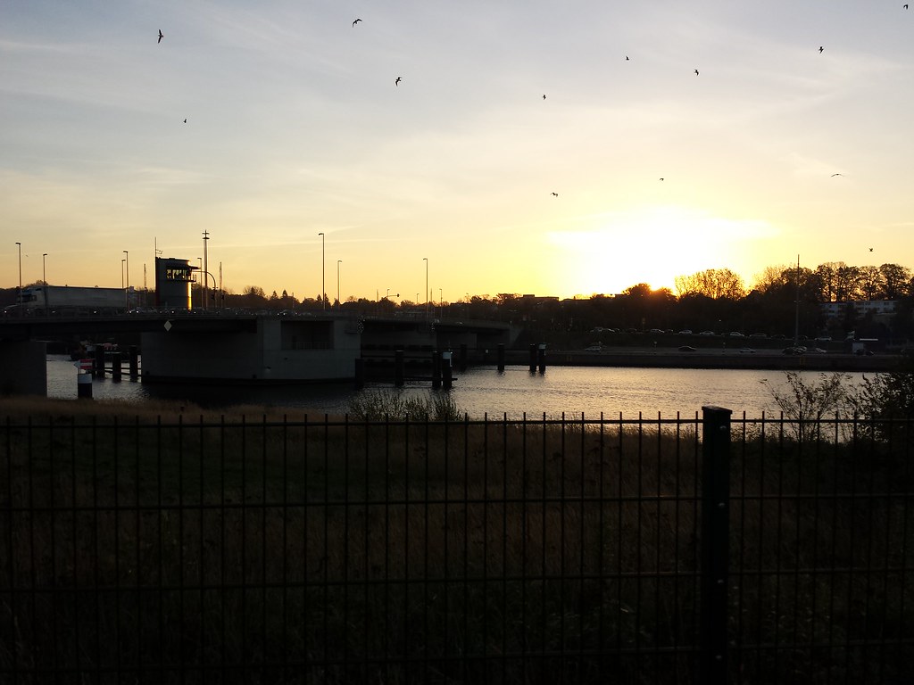 Sunrise over the Eric Warburg Bridge in Lübeck Mario Falkowski Flickr