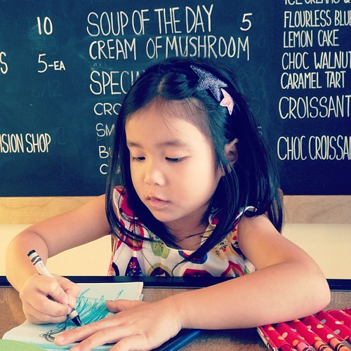 Drawing a picture of me. distractedfish Flickr