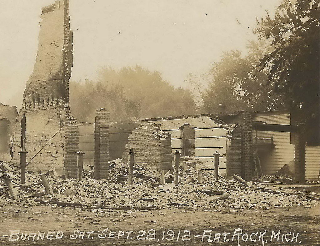 SE Flat Rock MI RPPC 1912 FIRE DISASTER Town Fire Burned O… Flickr