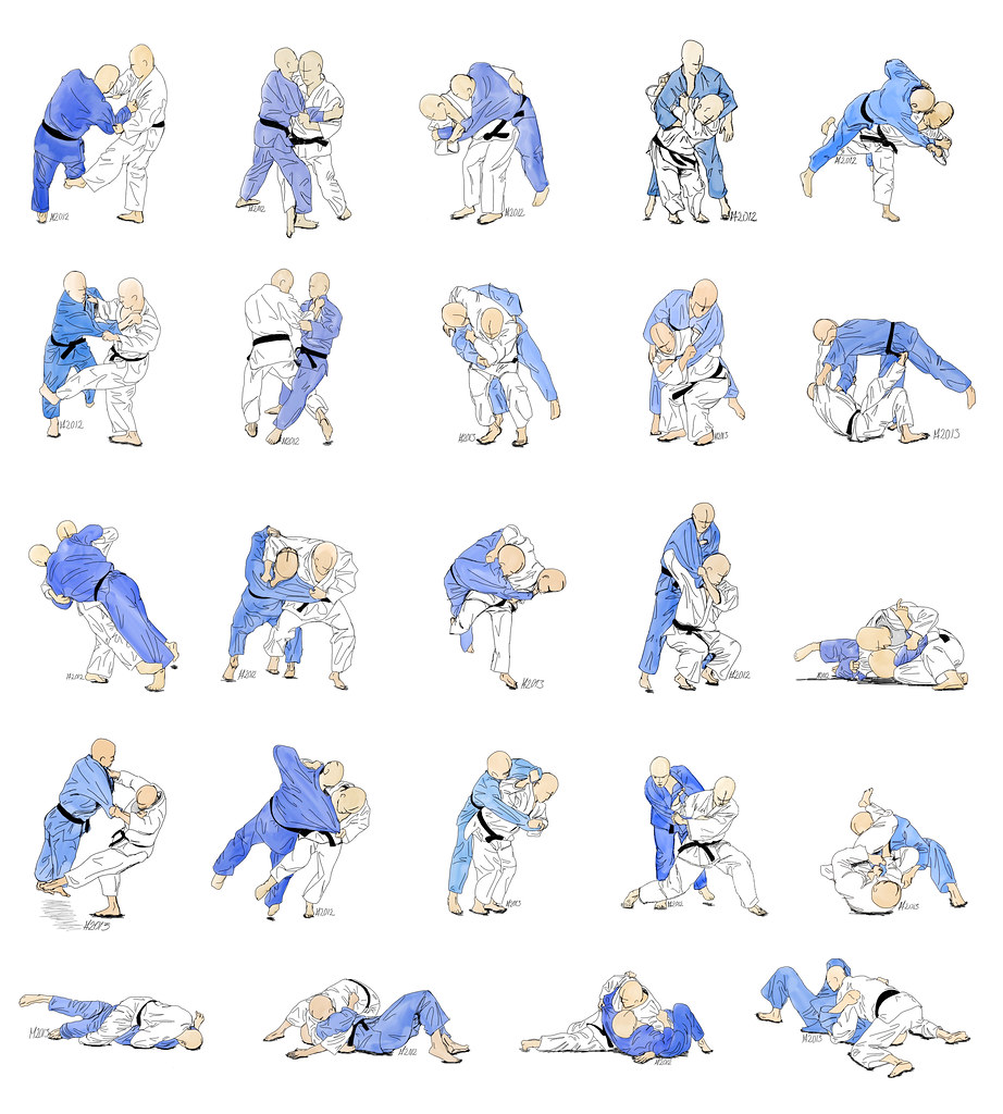 Judotechniquescollage Collection of judo technique illus… Flickr