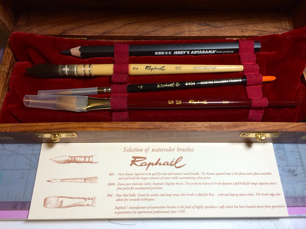 Raphael Natural Hair watercolor brushes wooden box set 840… Flickr