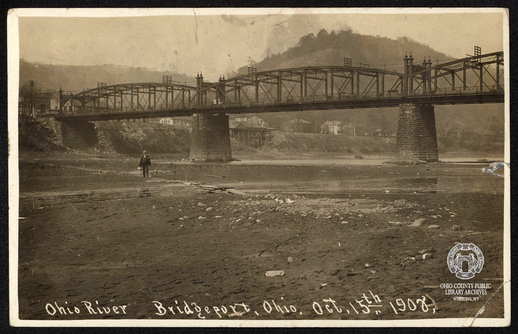 Real Photo Postcard Bridgeport Bridge at Low Water, October 15, 1908 a photo on Flickriver