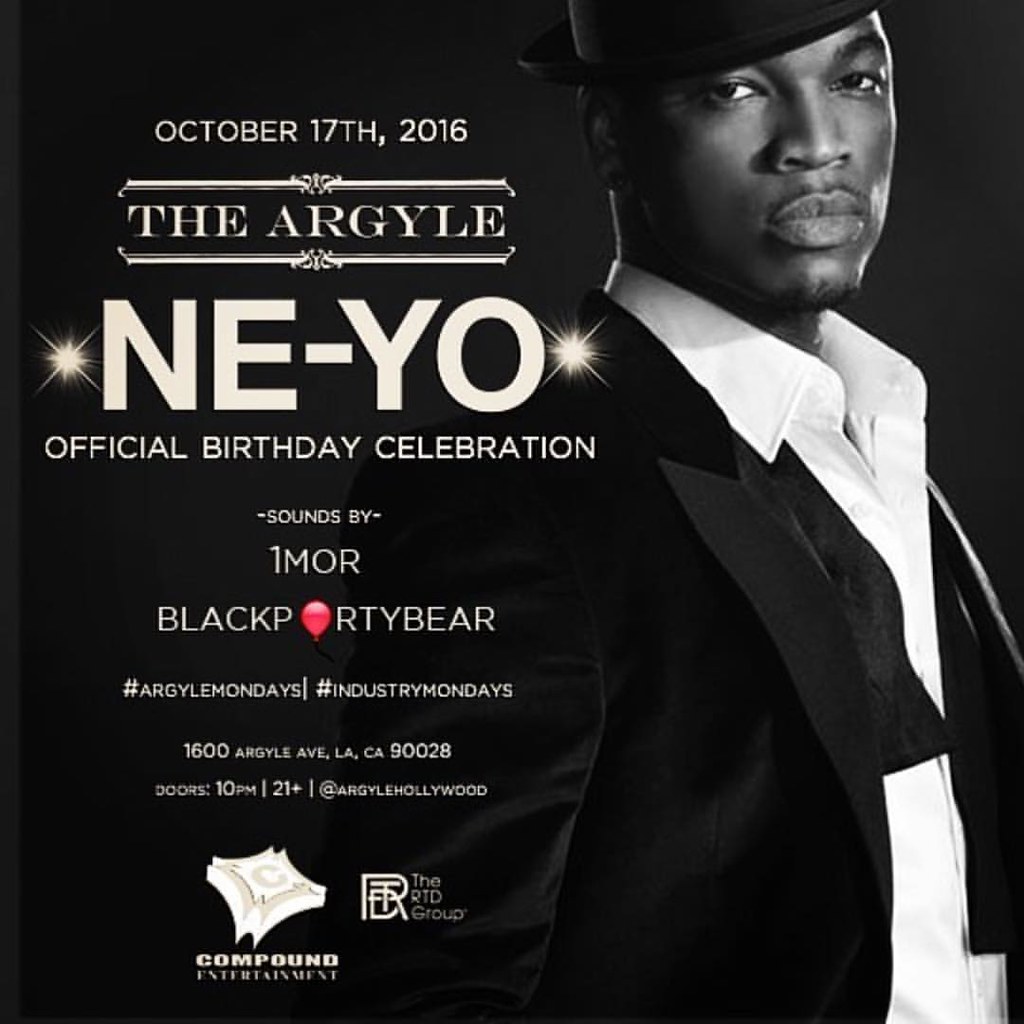 Tonight celebrating NeYo Birthday at the Argyle . argyle… Flickr