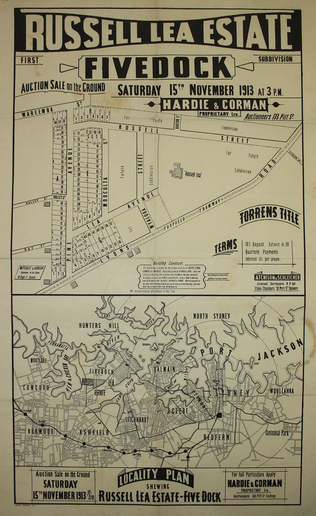 Russell Lea Estate First auction of land from the Russell … Flickr